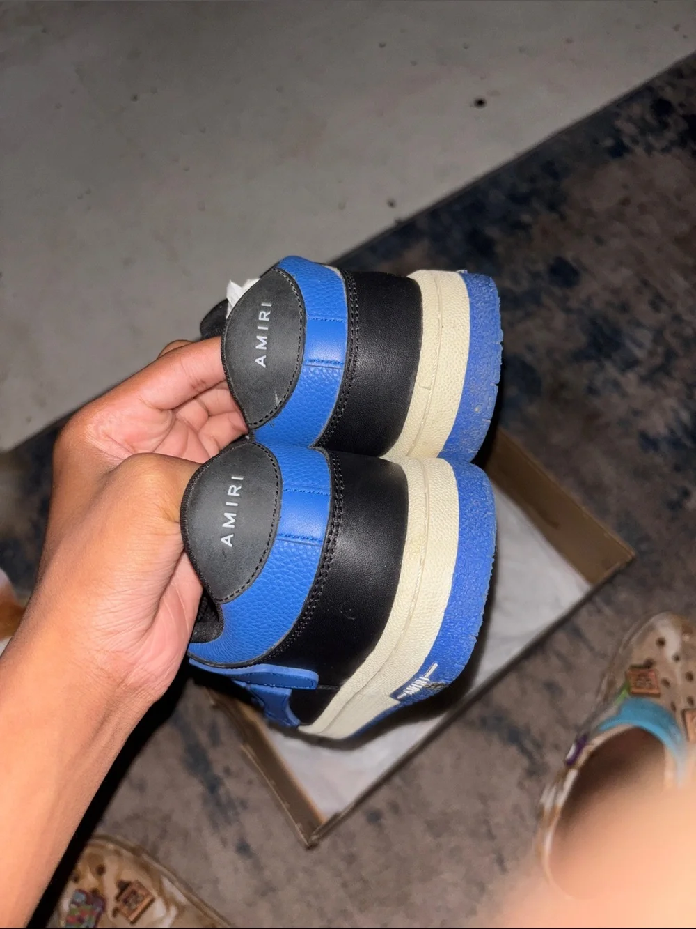 AMIRI Black and Blue Low-Top Men's Sneakers